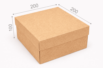 Подарункова коробка з кришкою 200&times;200&times;100 мм, крафт 4216-1 фото