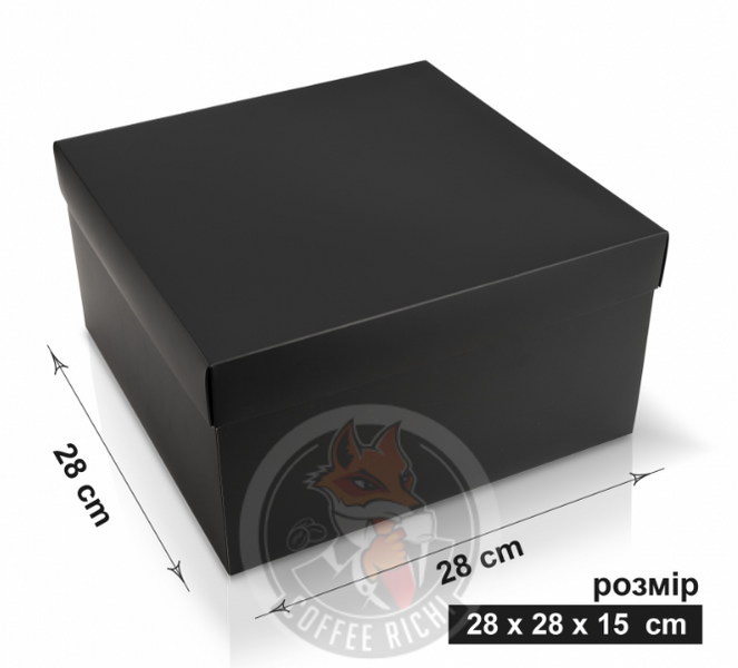 Велика Подарункова коробка (чорна) 285*280*150 мм  4202-7 фото