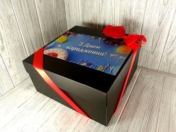 Большая Подарочная коробка (черная) 24*24*12см 4203-5 фото