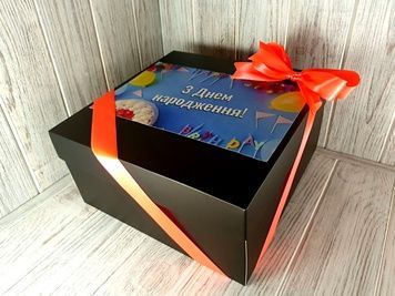 Большая Подарочная коробка (черная) 24*24*12см 4203-6 фото