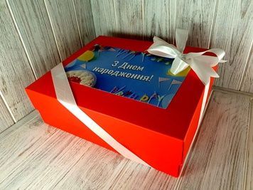 Подарочная коробка (красная) 28*23*9 cм 4207-2 фото