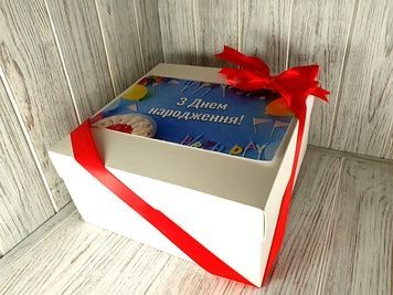 Большая Подарочная коробка (белая) 24*24*12 см 4204-2 фото