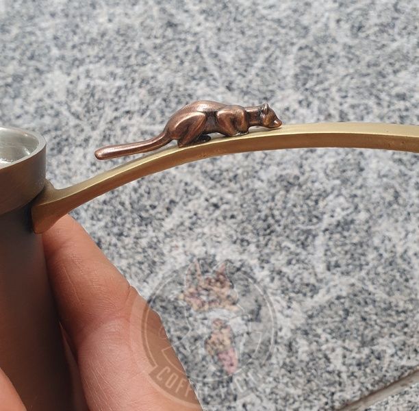 Турка джезва ZH медная 'LUWAK патина' 170 мл с латунной ручкой (с фигуркой зверька LUWAK) 2128-1 фото