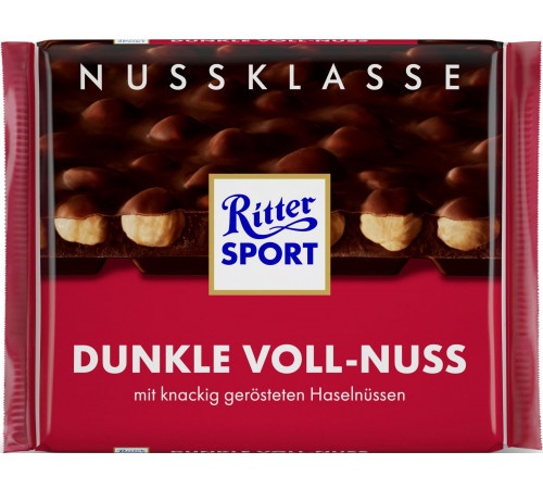 Шоколадка Ritter Sport Dunkle Voll-Nuss чорний з фундуком, 100г 6050-2 фото
