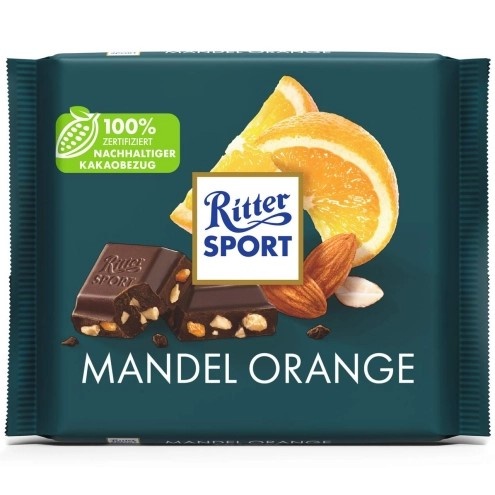 Шоколадка Ritter Sport Mandel Orange апельсин з миндалем, 100г 6050-4 фото