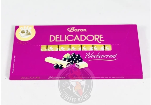 Шоколад белый Baron Delicadore Blackcurrant смородина, 200 г 6053 фото