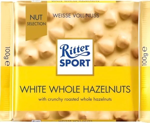 Шоколадка Ritter Sport Voll-Nuss Белый шоколад с фундуком, 100г 6050-7 фото